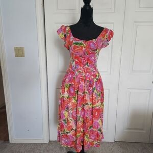 Desigual Pink Flutter Sleeve Sundress for Weddings